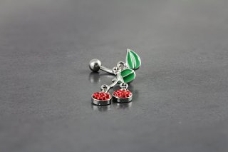 Reverse Jewelled Cherry Belly Bar Reverse Jewelled Cherry Belly Bar