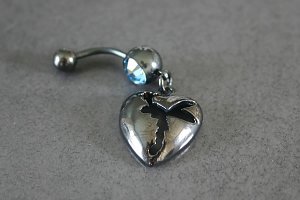 Silhouette Fairy Heart Belly Ring