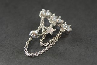 Silver Star Chain Belly Ring Silver Star Chain Belly Ring