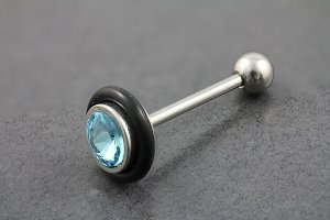 Single Disc Gem Tongue Ring
