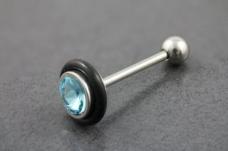 Single Disc Gem Tongue Ring Single Disc Gem Tongue Ring