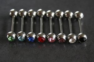 Single Jeweled Barbell