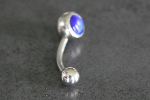 Single Jeweled Cat's Eye Belly Ring