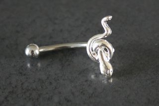 Snake Charm on Eyebrow Bar