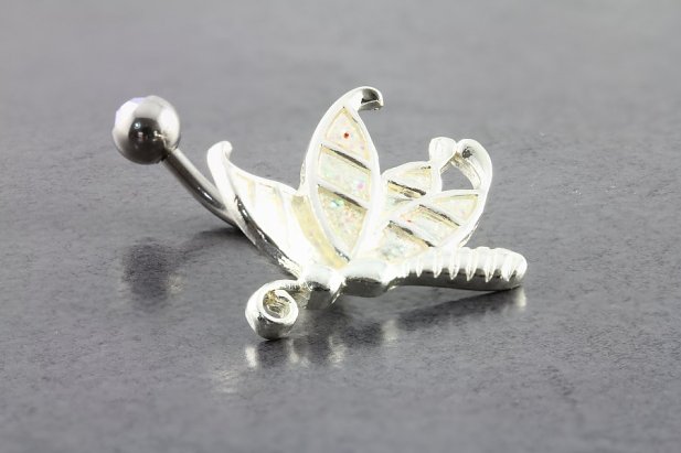Stained Glass Butterfly Belly Ring