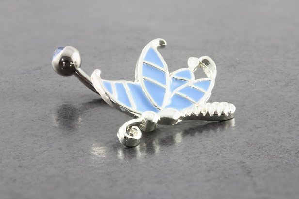 Stained Glass Butterfly Belly Ring
