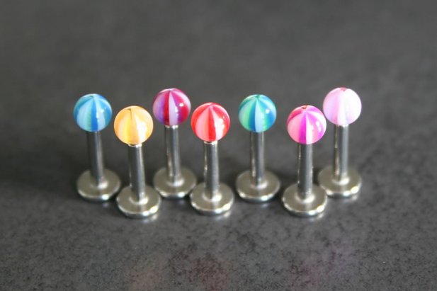 Stripy Beach Ball Labrets