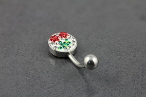 Swarovski Jeweled Cherry Belly Bar