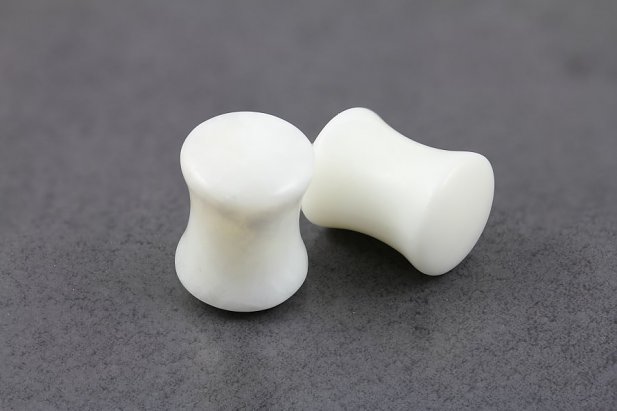 White Agate Flared Plugs