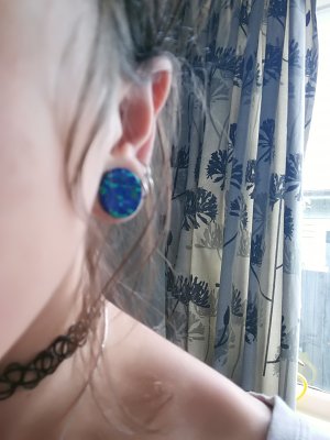 Azurite Stone Flared Plugs Azurite Stone Flared Plugs